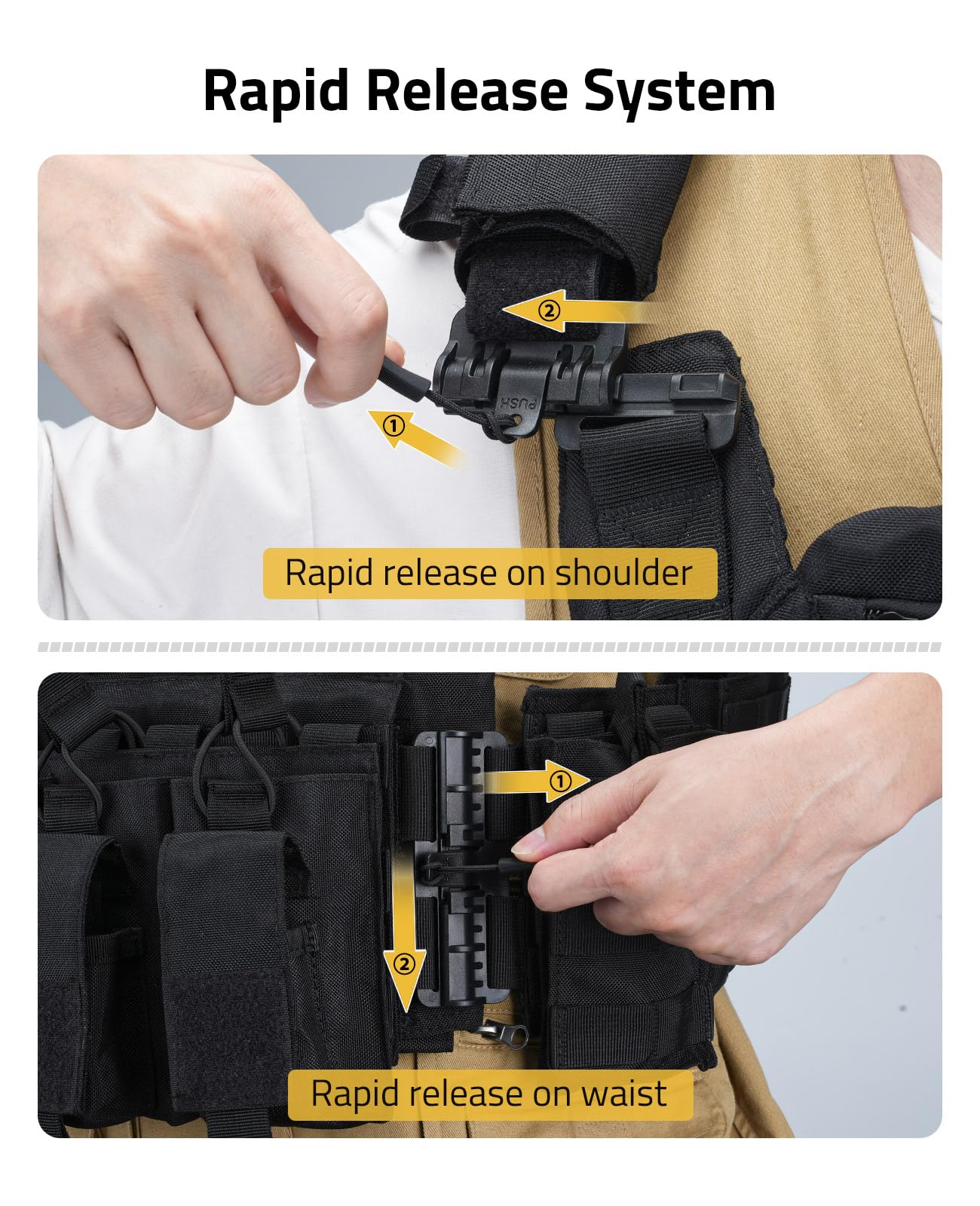 Bravery Tactical Vest – Quick Release Adjustable Weighted Vest for Outdoor Use Breathable & Modular Design