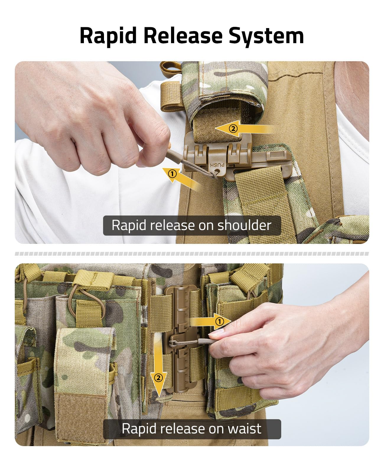 Bravery Tactical Vest – Quick Release Adjustable Weighted Vest for Outdoor Use Breathable & Modular Design
