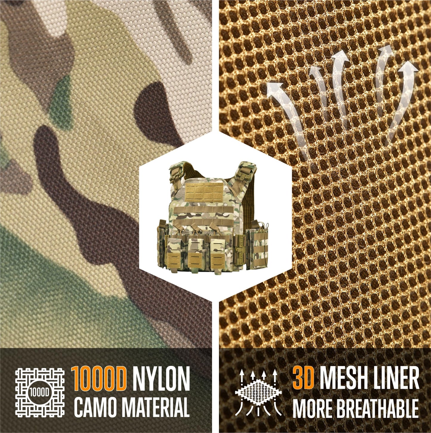 Bravery Tactical Vest - Quick Release Camo for Men Outdoor Training Hunting & Gaming