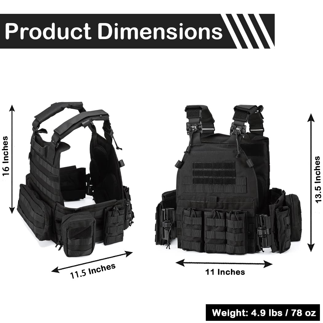 Bravery Tactical Military Vest – MOLLE Airsoft Quick Release Adjustable Modular Design for Men