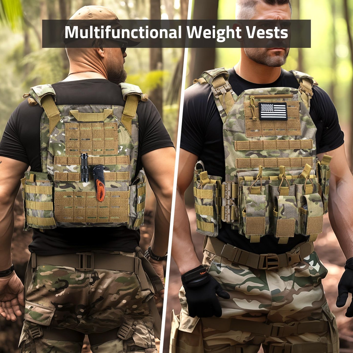 Bravery Tactical Vest – Quick Release Adjustable Weighted Vest for Outdoor Use Breathable & Modular Design