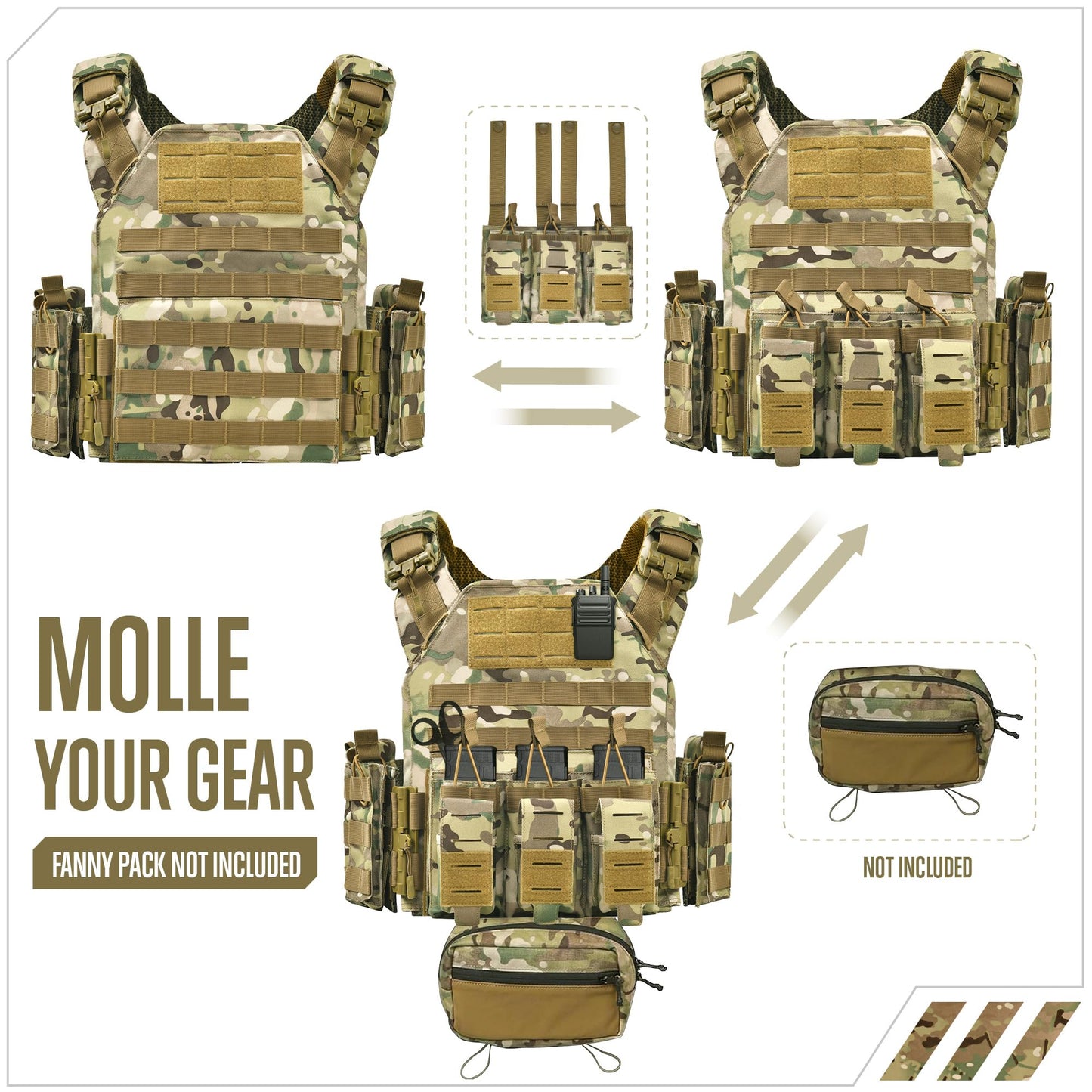 Bravery Tactical Vest - Quick Release Camo for Men Outdoor Training Hunting & Gaming