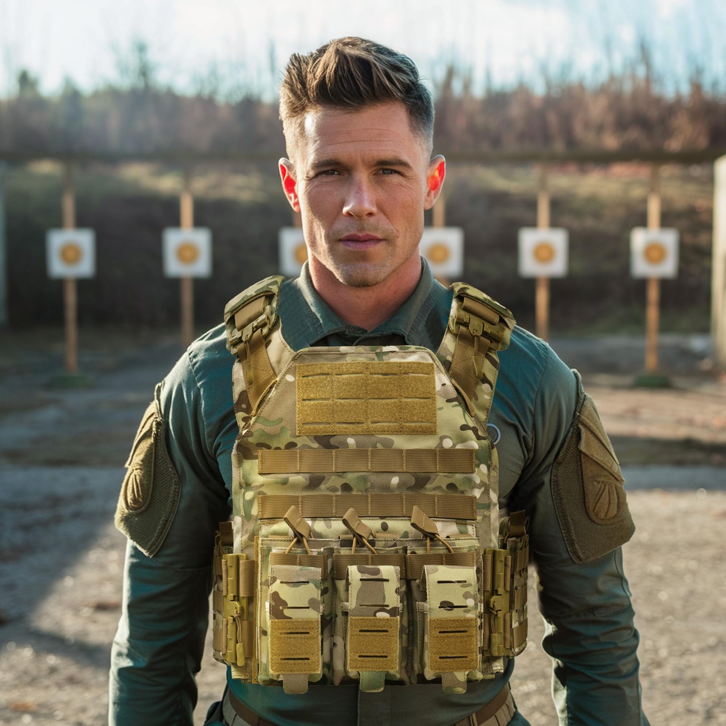 Bravery Tactical Vest - Quick Release Camo for Men Outdoor Training Hunting & Gaming