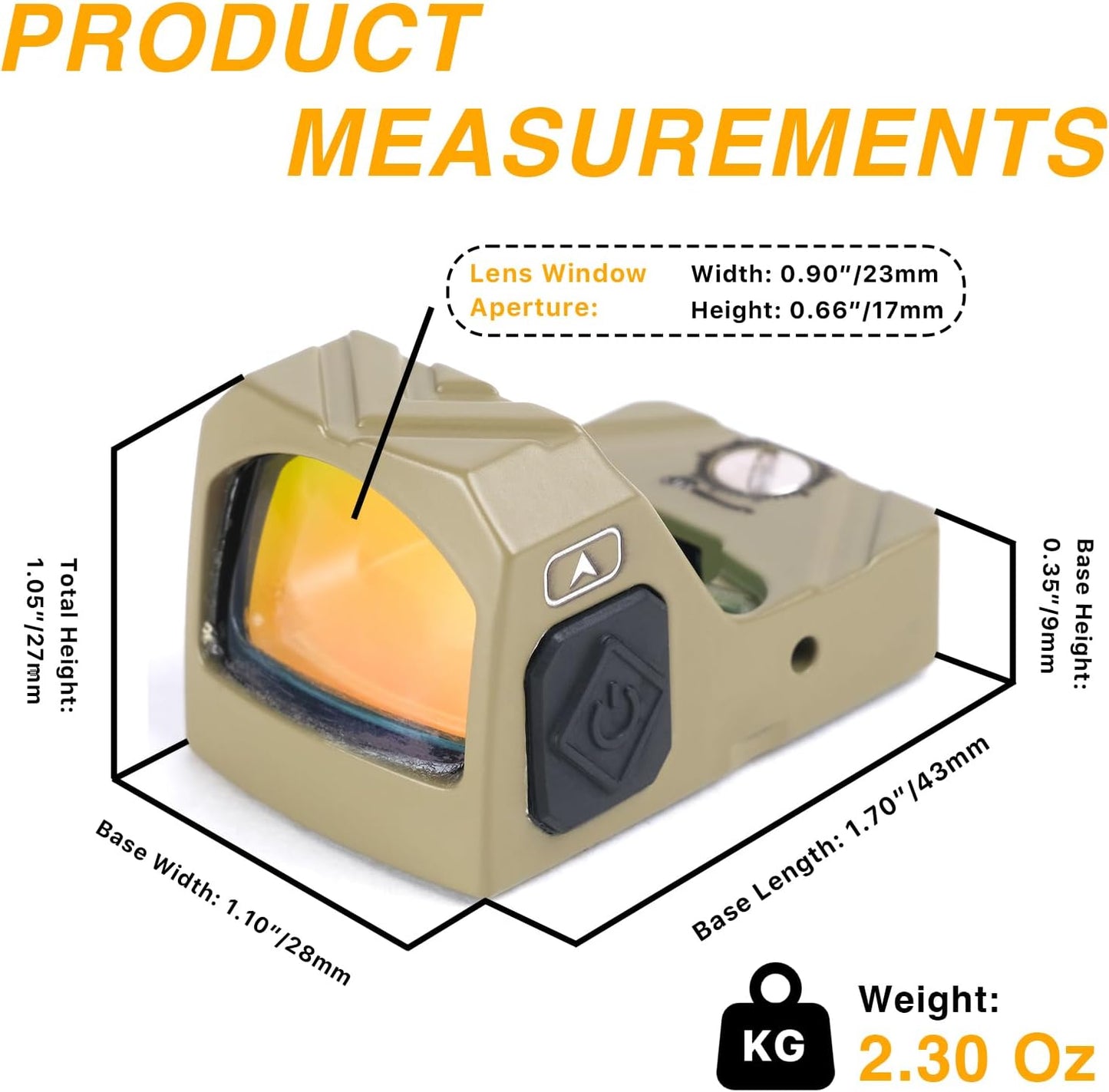 UL2 Red Dot Sight 1x22mm 3 MOA Reticle (RMR Pistol Cut) Reflex Pistol Sight 20mm Picatinny Mount Included