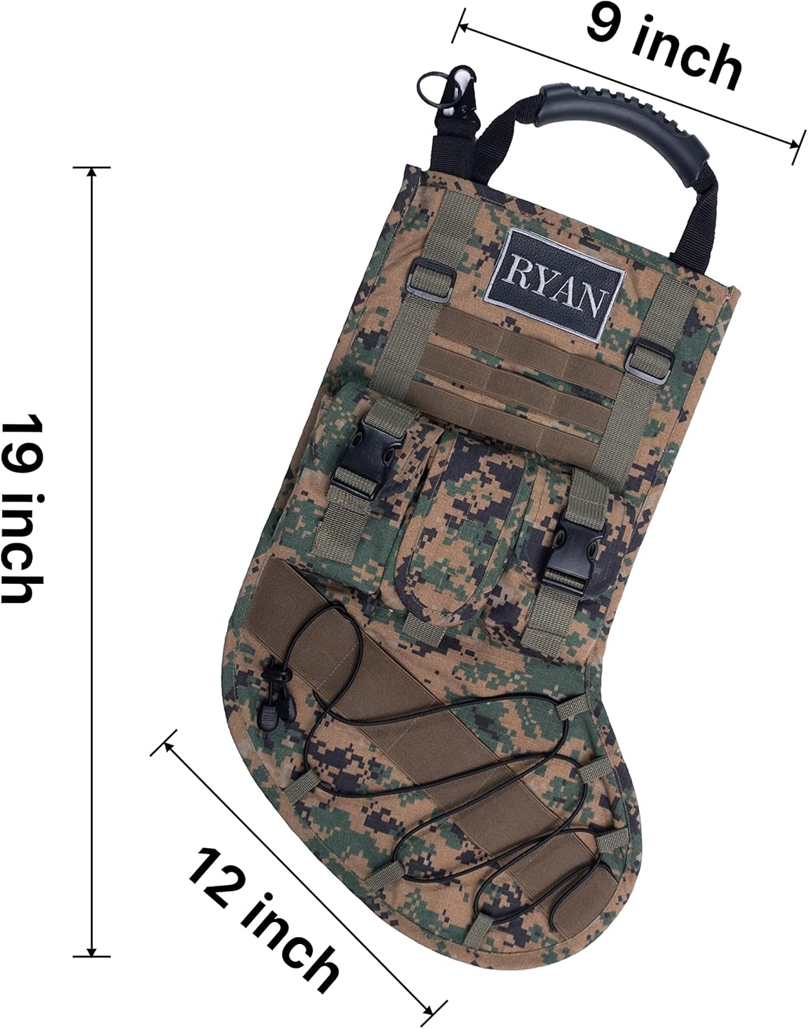 New Tactical Christmas Stockings US Military with MOLLE Gear Webbing Durable Christmas Ornament