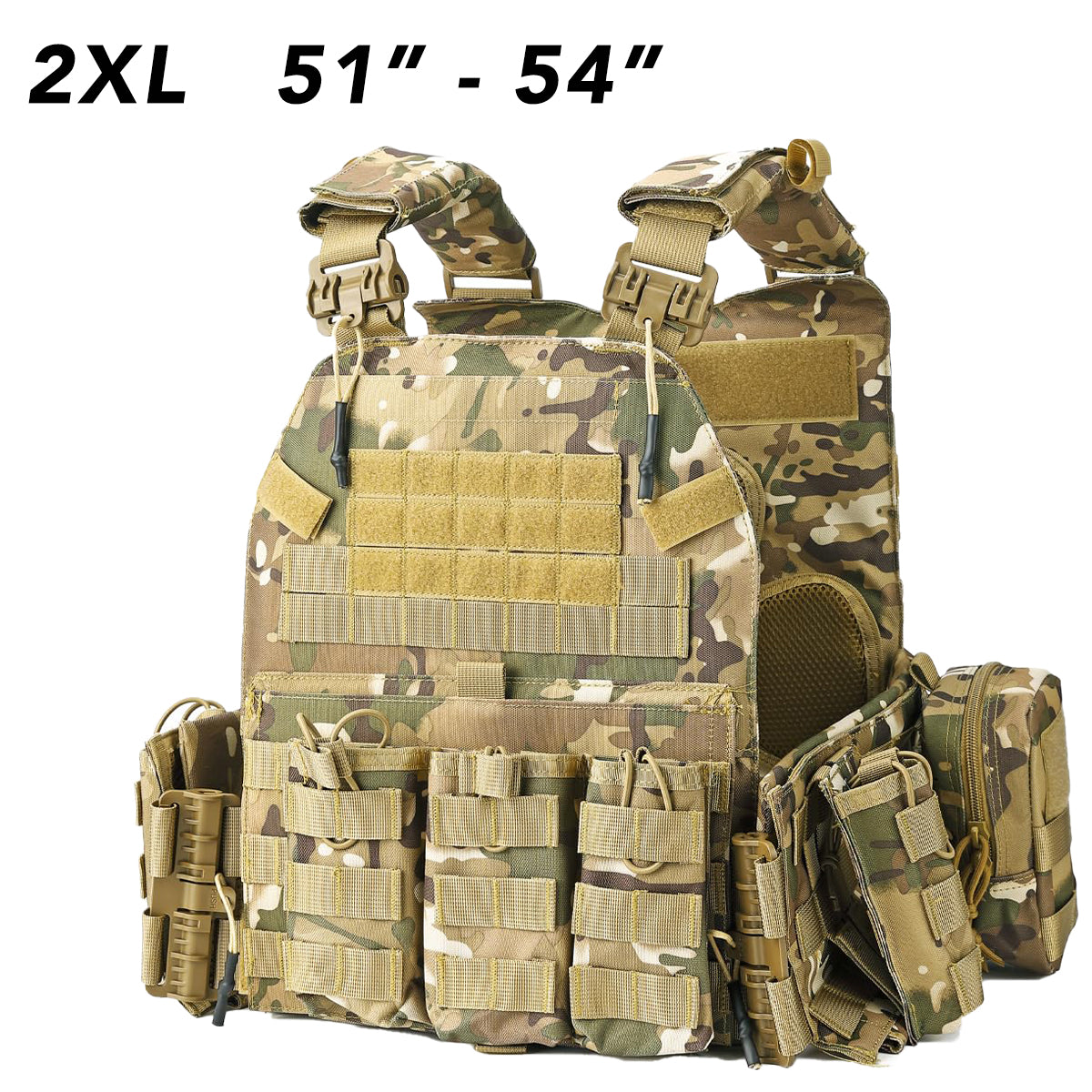 Bravery Tactical Military Vest – MOLLE Airsoft Quick Release Adjustable Modular Design for Men