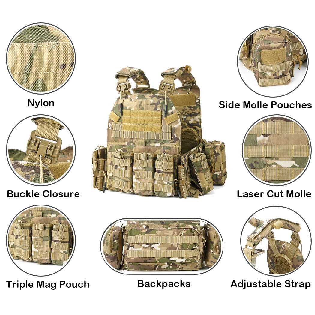 Bravery Tactical Military Vest – MOLLE Airsoft Quick Release Adjustable Modular Design for Men