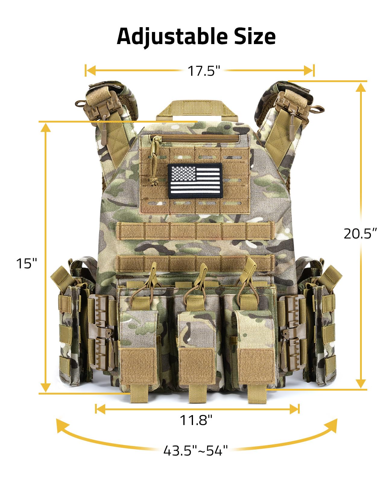 Bravery Tactical Vest – Quick Release Adjustable Weighted Vest for Outdoor Use Breathable & Modular Design