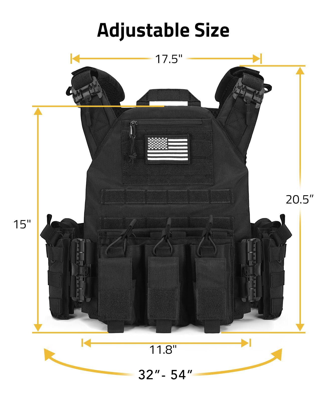 Bravery Tactical Vest – Quick Release Adjustable Weighted Vest for Outdoor Use Breathable & Modular Design