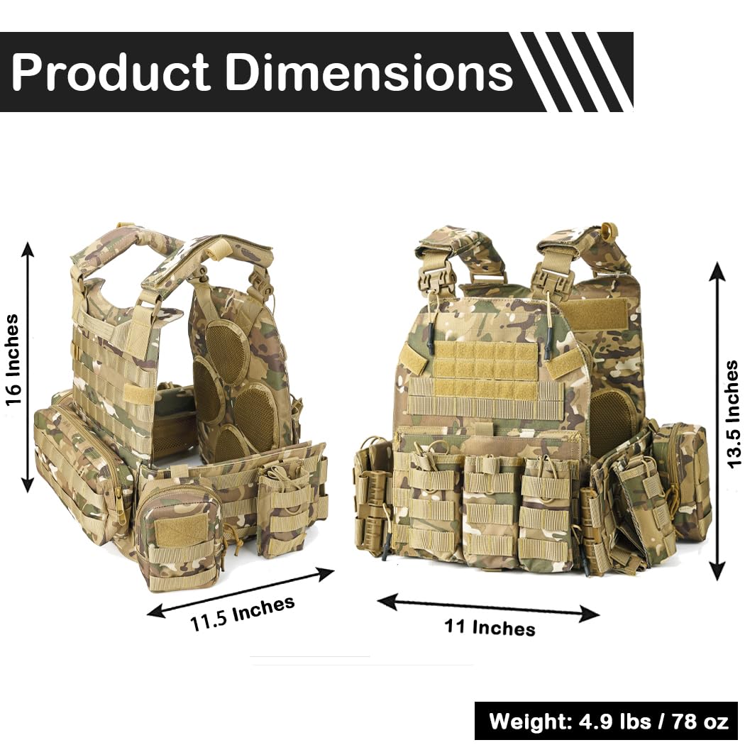 Bravery Tactical Military Vest – MOLLE Airsoft Quick Release Adjustable Modular Design for Men