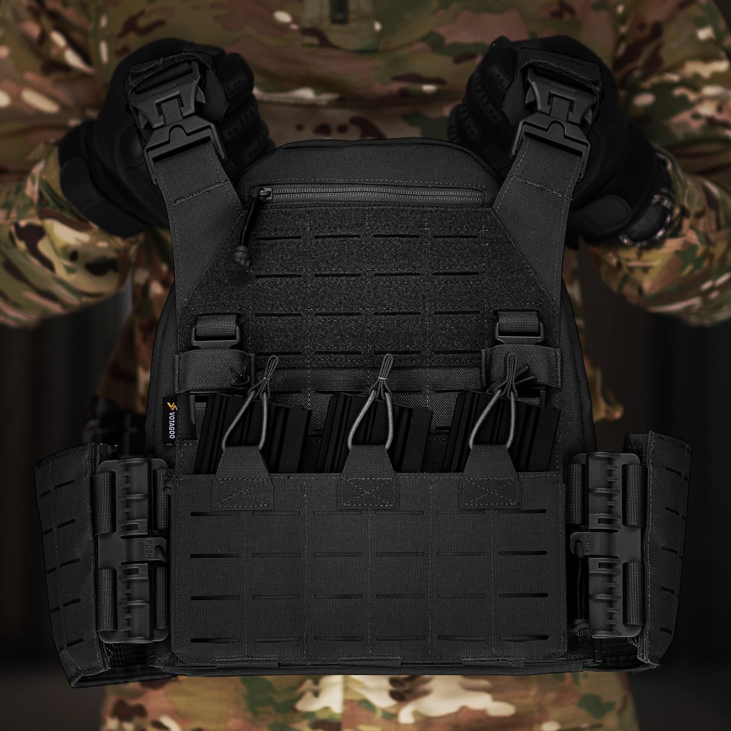 Bravery Tactical Vest - Quick Release Adjustable Airsoft Vest Lightweight Breathable Weighted Design