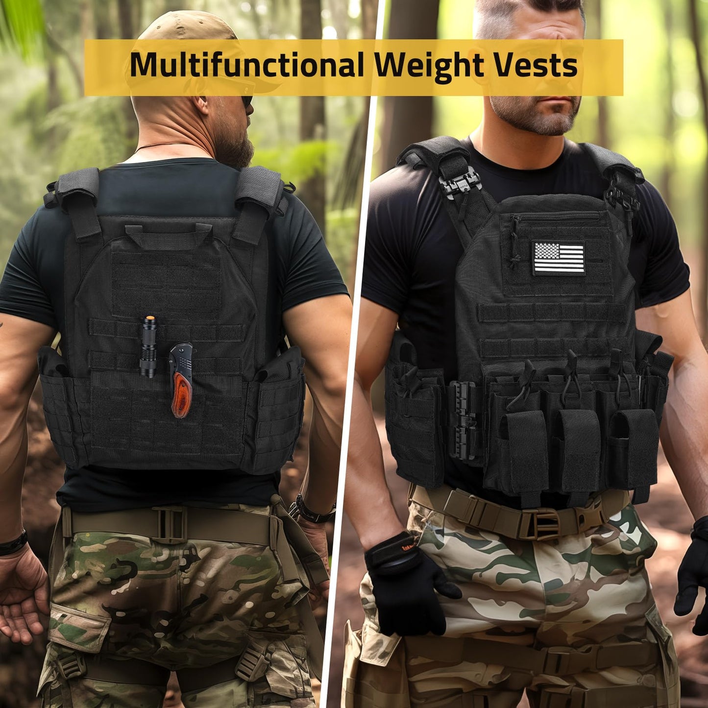 Bravery Tactical Vest – Quick Release Adjustable Weighted Vest for Outdoor Use Breathable & Modular Design